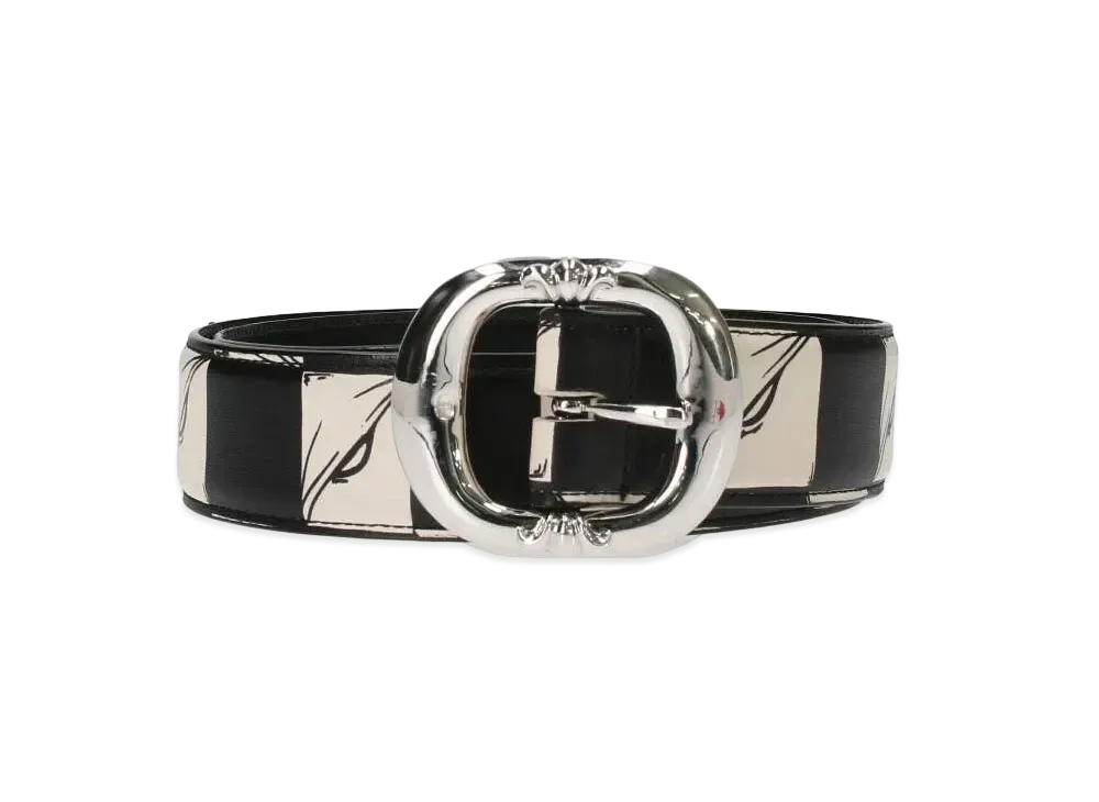 Chrome Hearts 1.5 PPO 99 Eyes Gunslinger Strap Leather Belt "Black/White/Silver"