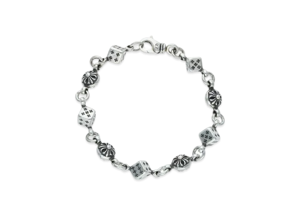 Chrome Hearts Dice and Cross Ball Bracelet "Silver"