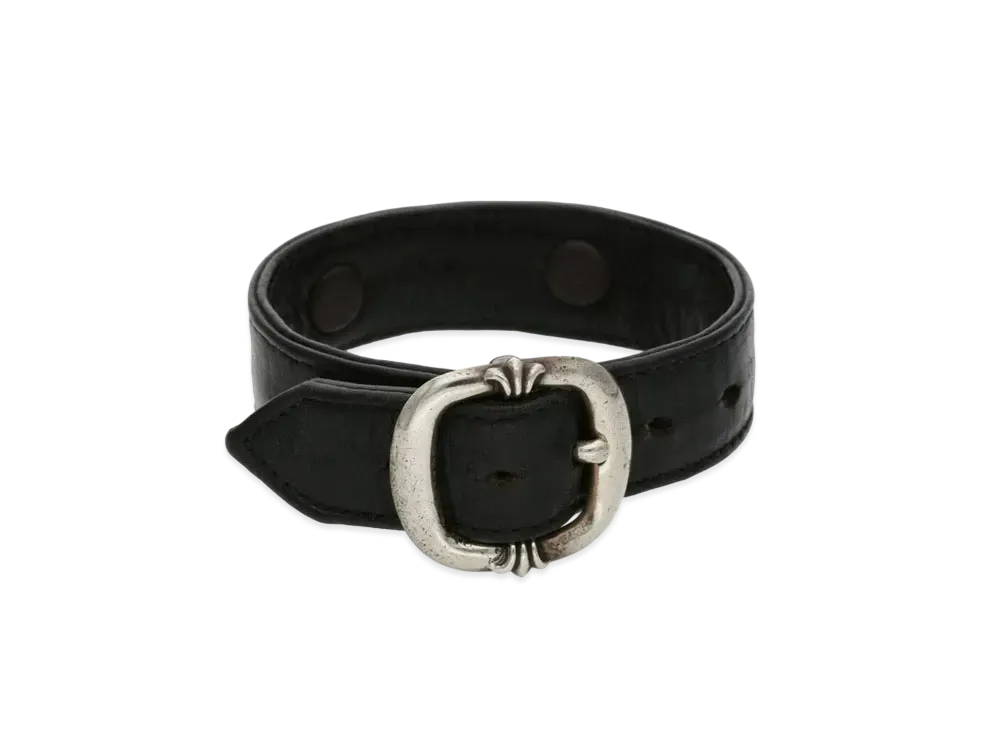Chrome Hearts Gunslinger CH Label Leather Bracelet "Black/Silver"