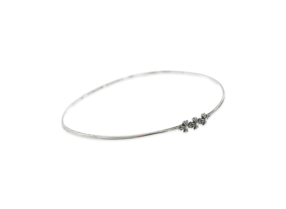 Chrome Hearts 3CH Plus Bubble Gum Bangle "Silver"