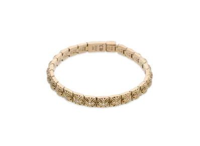 Chrome Hearts 22K Pyramid Plus Link 1/4 Diamond Bracelet "Yellow Gold"