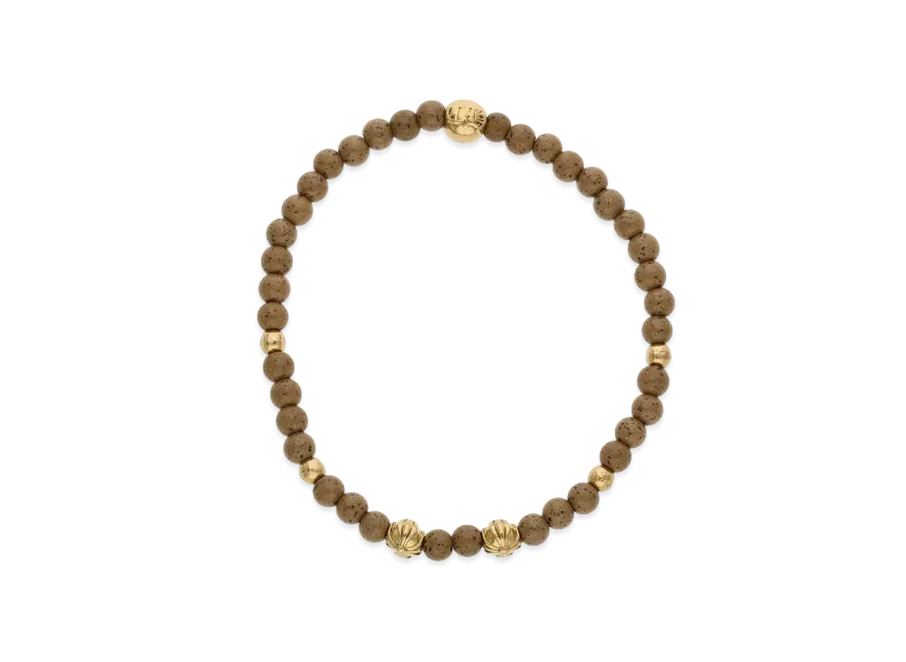Chrome Hearts 22K 4mm Beads Bracelet "Yellow Gold/Brown"