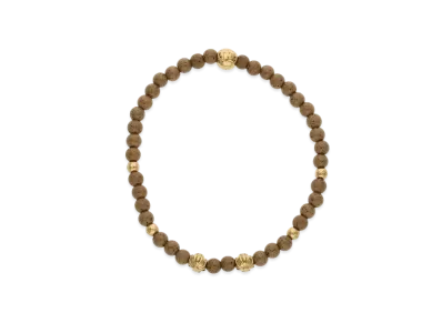 Chrome Hearts 22K 4mm Beads Bracelet "Yellow Gold/Brown"