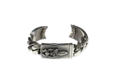 Chrome Hearts Dagger W Diamond ID Classic Link Watch Bracelet "Silver/Black"