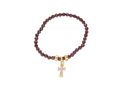 Chrome Hearts Beads 49 22K Baby Fat P/SAPP 4mm Garnet Drop Bead Beadslet "Yellow Gold/Red"