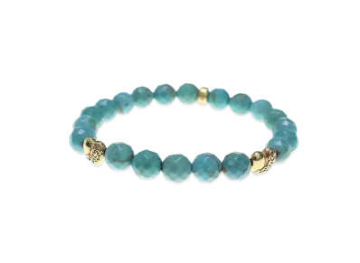 Chrome Hearts 8mm Beads 22K Heart Breathlet "Turquoise Blue/Yellow Gold"