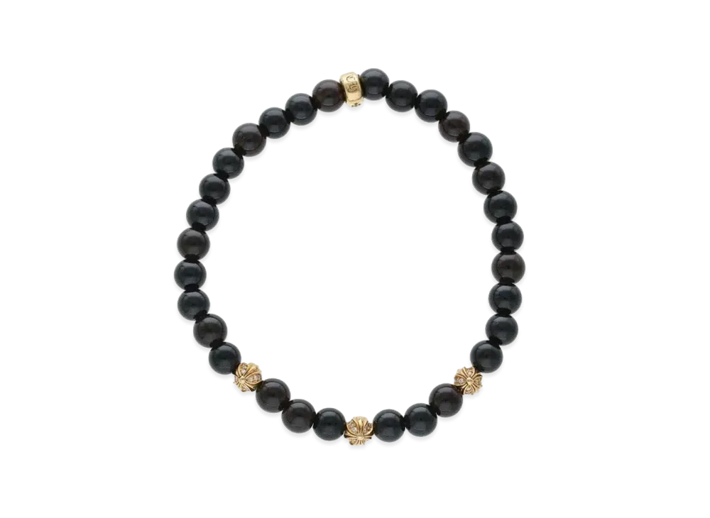 Chrome Hearts 22K 6mm Beads Bracelet "Black/Yellow Gold"