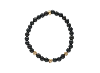 Chrome Hearts 22K 6mm Beads Bracelet "Black/Yellow Gold"