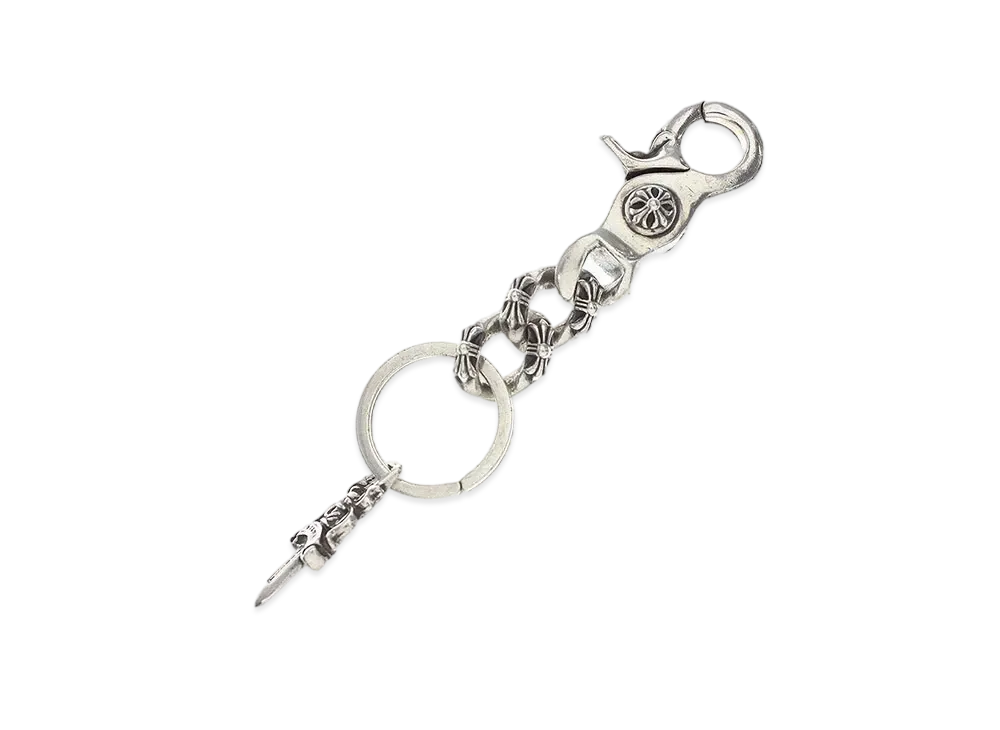 クロムハーツ エクストラ ファンシーリンク キーチェーン ショート "シルバー"