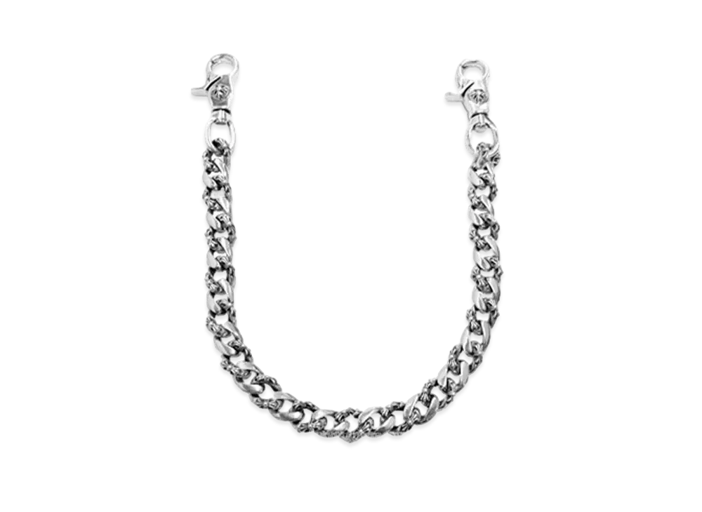 Chrome Hearts 2 Clip Fancy Wallet Chain Long "Silver"