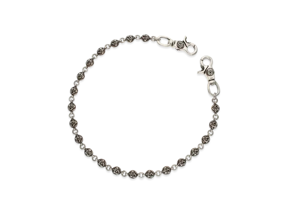 Chrome Hearts 2 Clip #2 Keltic Ball Wallet Chain Long "Silver"