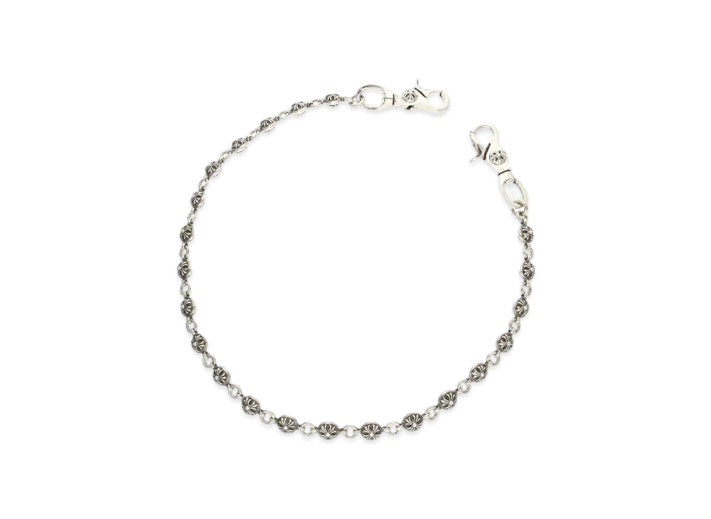Chrome Hearts 2 Clip #2 Cross Ball Wallet Chain Long "Silver"