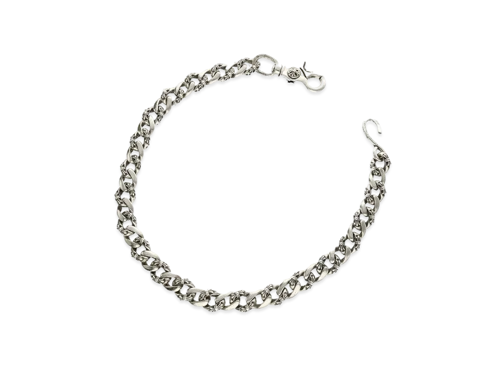 Chrome Hearts 1 Clip Fancy Wallet Chain Extra Long "Silver"