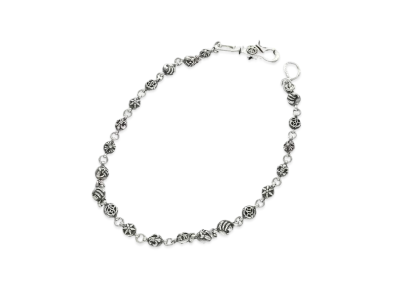 Chrome Hearts 1 Clip #2 Multi Ball Wallet Chain Long "Silver"