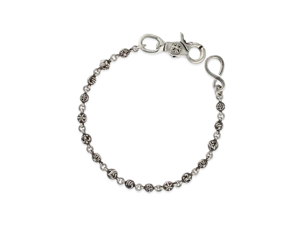 Chrome Hearts 1 Clip #2 Multi Ball Wallet Chain Short "Silver"