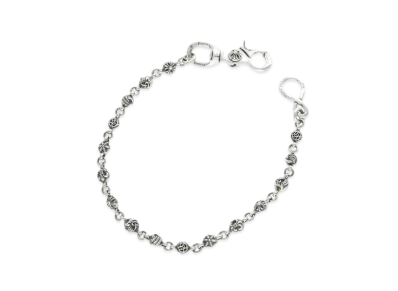 Chrome Hearts 1 Clip #1 Multi Ball Wallet Chain Short "Silver"