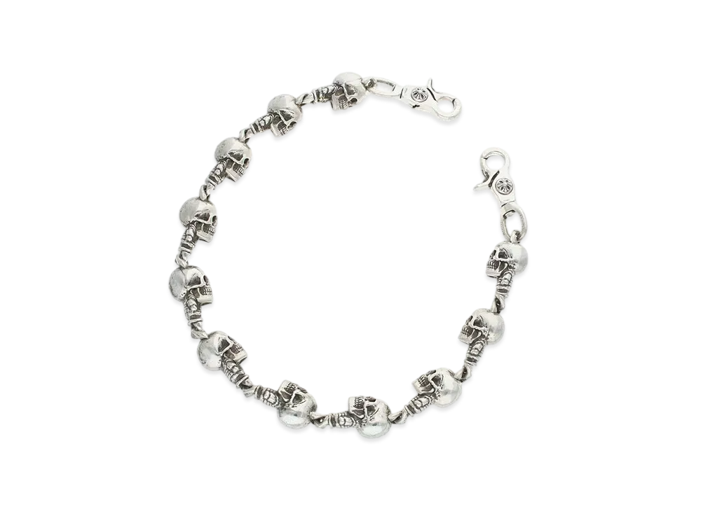 Chrome Hearts 2 Clip Foti Delphino Wallet Chain Short "Silver"