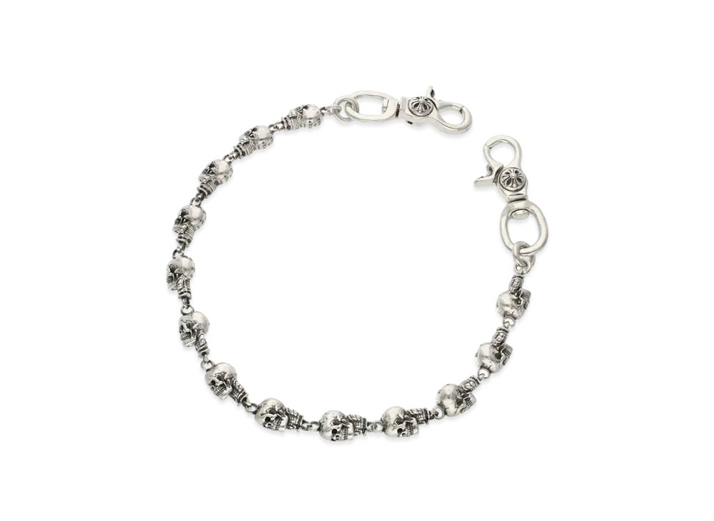 Chrome Hearts 2 Clip Foti Delphinos Small Wallet Chain Short "Silver"