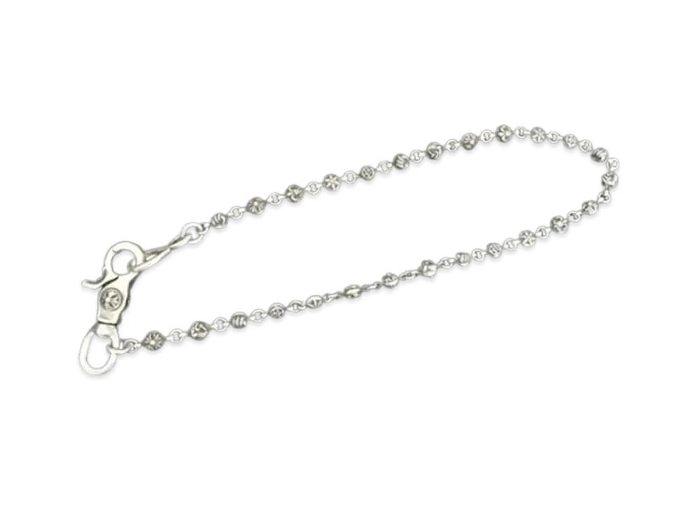 Chrome Hearts 1 Clip #1 Multi Ball Wallet Chain Long "Silver"