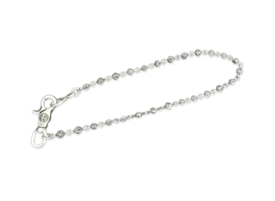 Chrome Hearts 1 Clip #1 Multi Ball Wallet Chain Long "Silver"