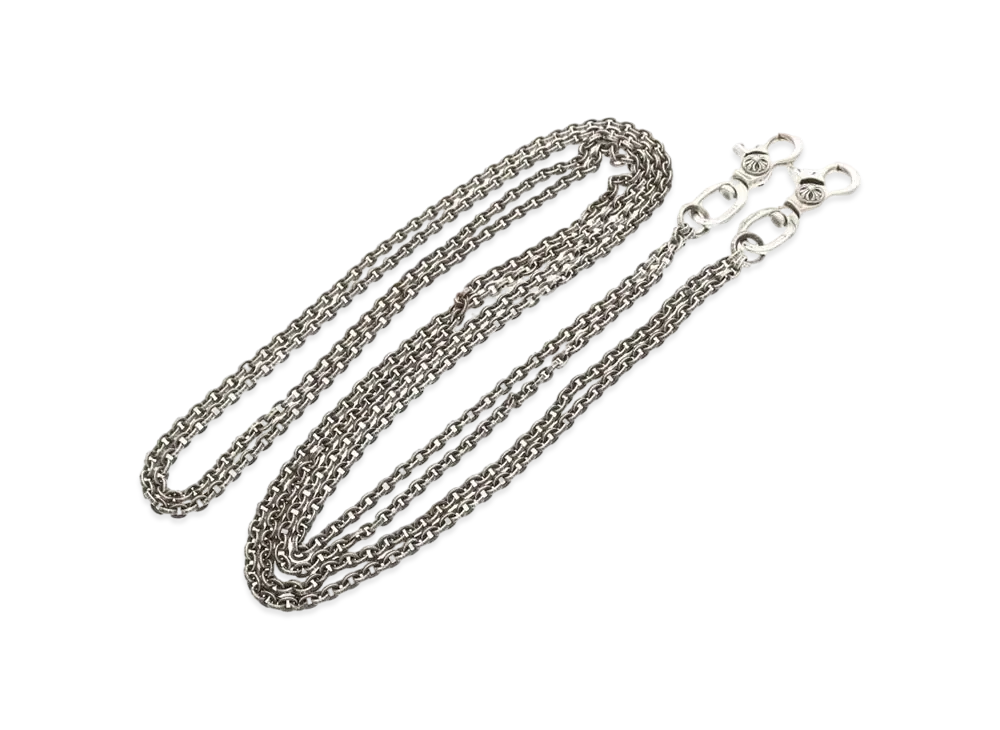 Chrome Hearts 2 Clip Paper Wallet Chain "Silver"