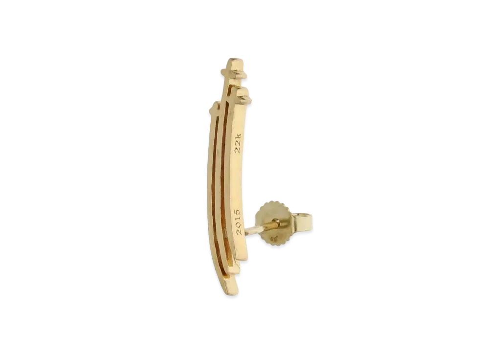 Chrome Hearts 22K RS3 Cross Earrings "Yellow Gold"