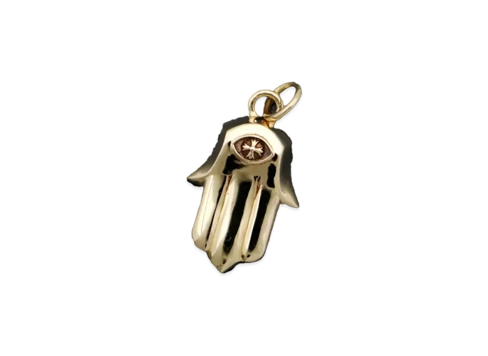 Chrome Hearts 22K Hamsa Hand Pendant Charm "Yellow Gold"