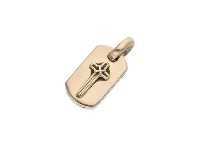 Chrome Hearts 22K Maple Soap Cross Dog Tag Charm "Yellow Gold"
