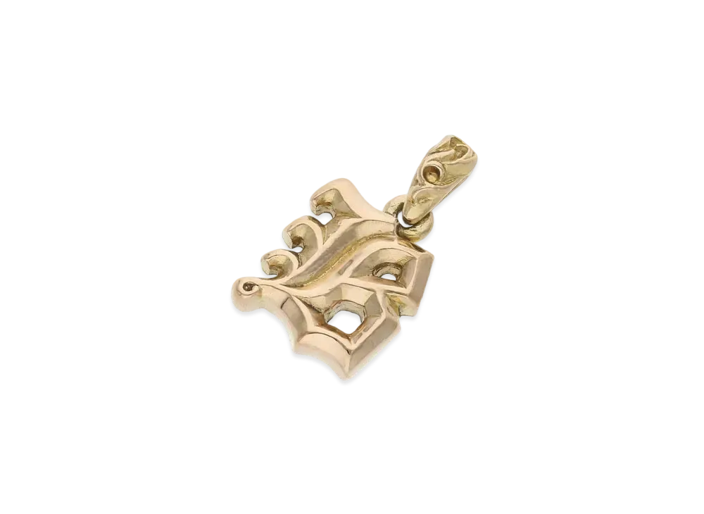 Chrome Hearts 22K Alphabet Stack B Initial Charm "Yellow Gold"