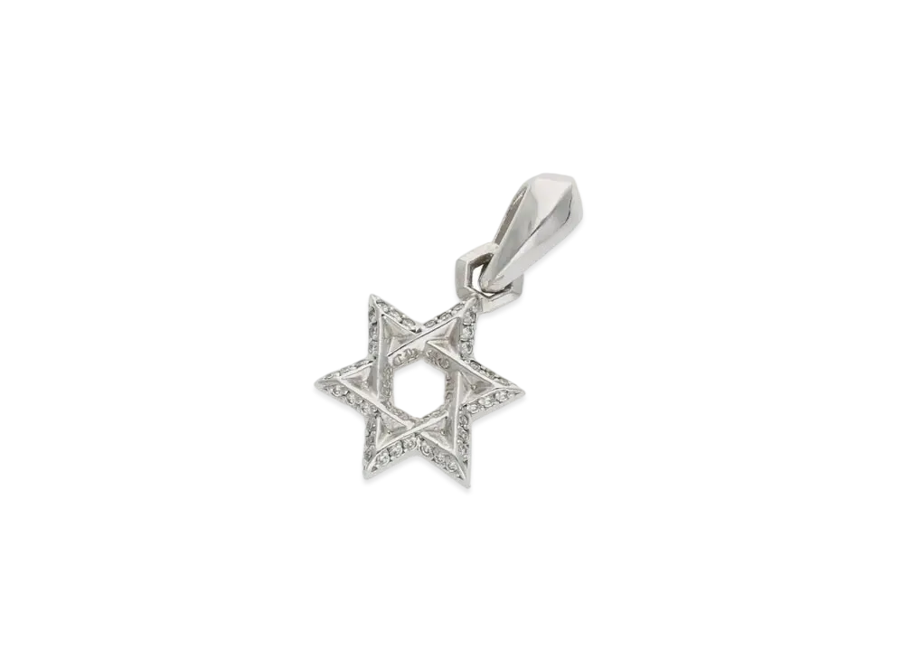 Chrome Hearts 18K Star Of David Charm "White Gold"