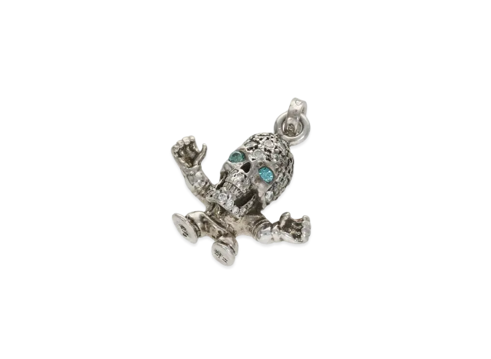 Chrome Hearts Fot Harristeeter Pave Diamond Topaz Eyes Charm "Silver"
