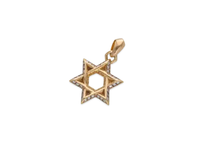 Chrome Hearts 22K Star Of David Pendant Pave Diamond/ Necklace Top "Yellow Gold"