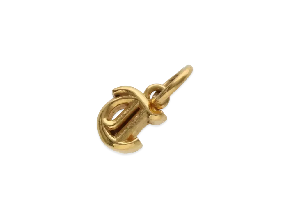Chrome Hearts 22K Alphabet Stack T Initial Charm "Yellow Gold"