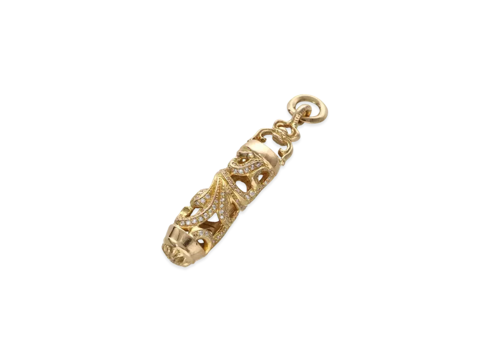 Chrome Hearts 22K Roller Pave Diamond Charm "Yellow Gold"