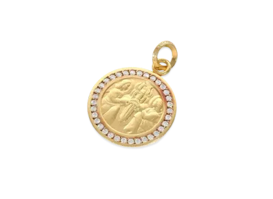 Chrome Hearts 22K Angel Medal Charm Pave Diamond Charm "Yellow Gold"