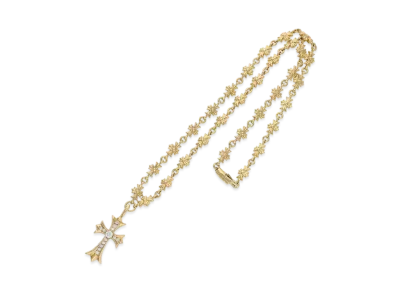 Chrome Hearts 22K Tiny E Fat Cross Necklace "Yellow Gold"