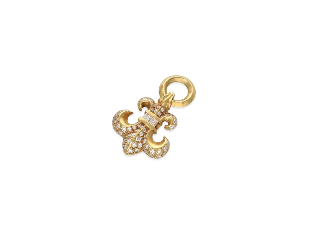 Chrome Hearts 22K BS Flare Charm Pave Diamond Charm "Yellow Gold"