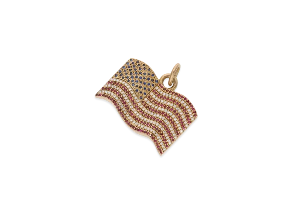 Chrome Hearts 22K American Flag Charm "Yellow Gold"
