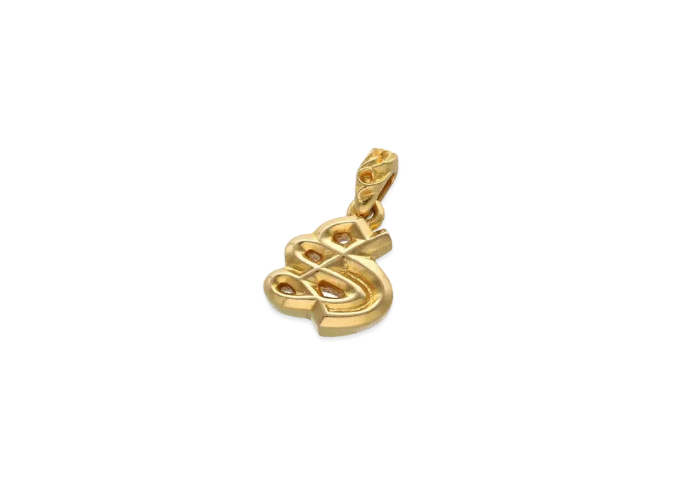 Chrome Hearts 22K Alphabet Stack S Initial Charm "Yellow Gold"