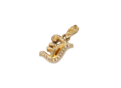 Chrome Hearts 22K Alphabet Charm J Initial Charm Pave Diamond Charm "Yellow Gold"