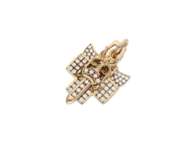 Chrome Hearts 22K 3 Trinkets Pave Diamond Charm "Yellow Gold"