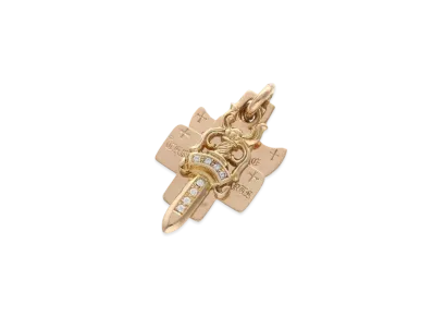 Chrome Hearts 22K 3 Trinkets Pave Diamond Charm "Yellow Gold"