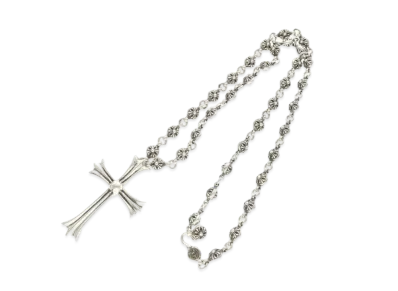 Chrome Hearts Large CH Cross #1 Crossball Chain Necklace "Silver"