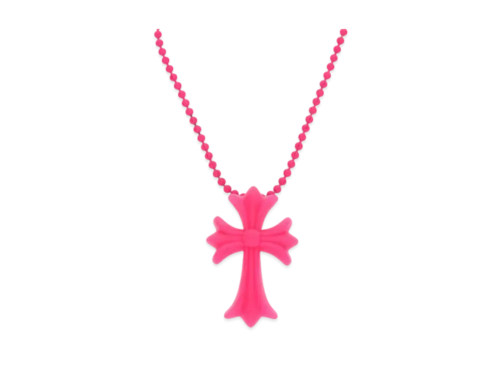 Chrome Hearts Rubber Small CH Cross Silicon Necklace FNO Limited "Pink"