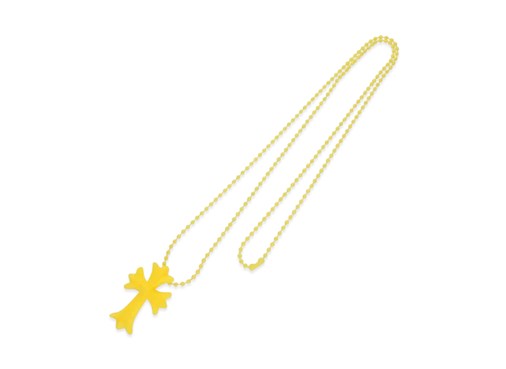 Chrome Hearts Rubber Small CH Cross Silicon Necklace "Yellow"