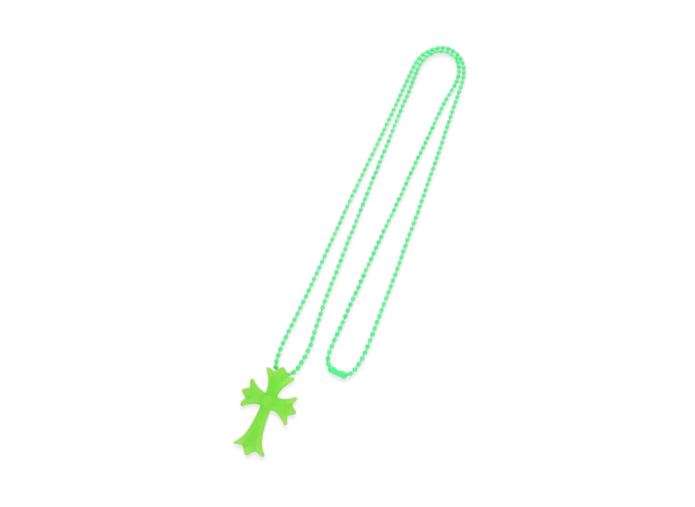 Chrome Hearts Rubber Small CH Cross Silicon Necklace Top Aoyama 20th Anniversary "Green"