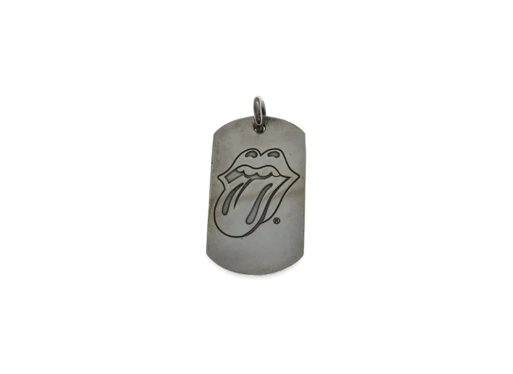 Chrome Hearts Lip & Tongue Large Dog Tag Charm "Silver"