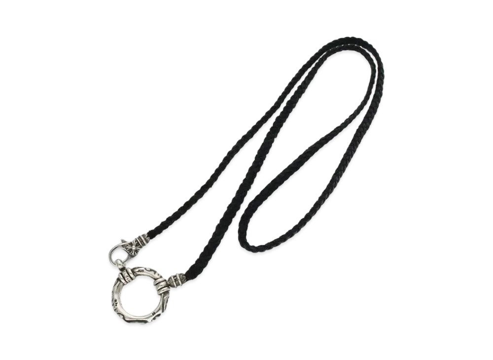 Chrome Hearts Eye Wear Loop Scroll Band Necklace "Silver/Black"