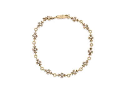 Chrome Hearts 22K Tiny E CH Plus Pave Diamond Bracelet "Yellow Gold"