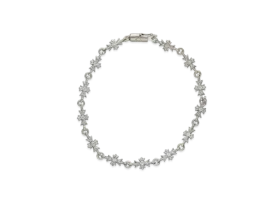 Chrome Hearts 18K Tiny E CH Plus Pave Diamond Bracelet "White Gold"